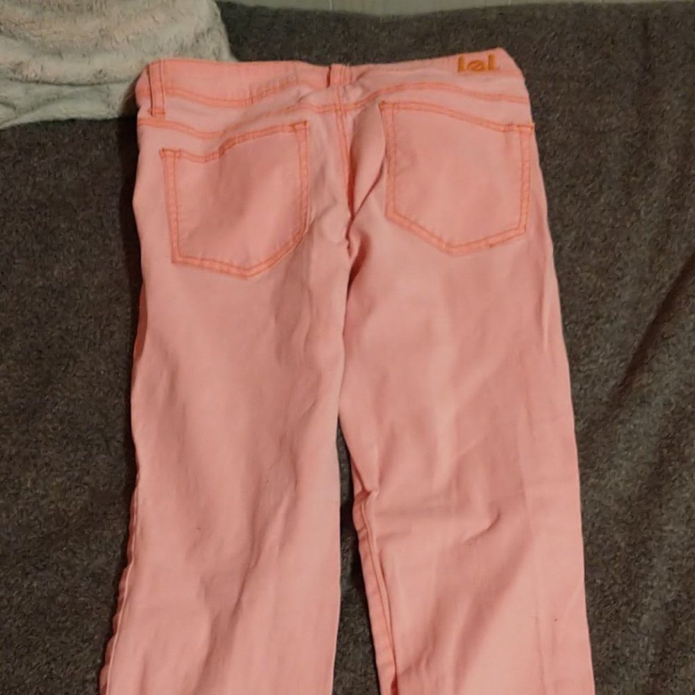 pink low rise jeans